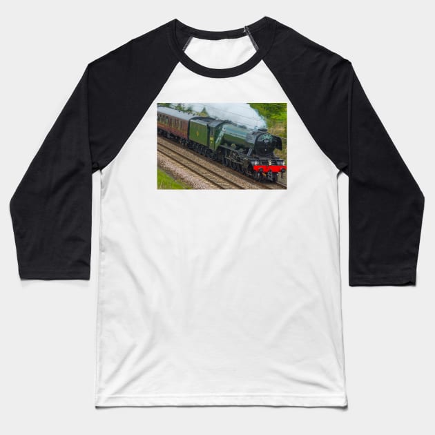 The World Famous Flying Scotsman Baseball T-Shirt by tynesidephotos